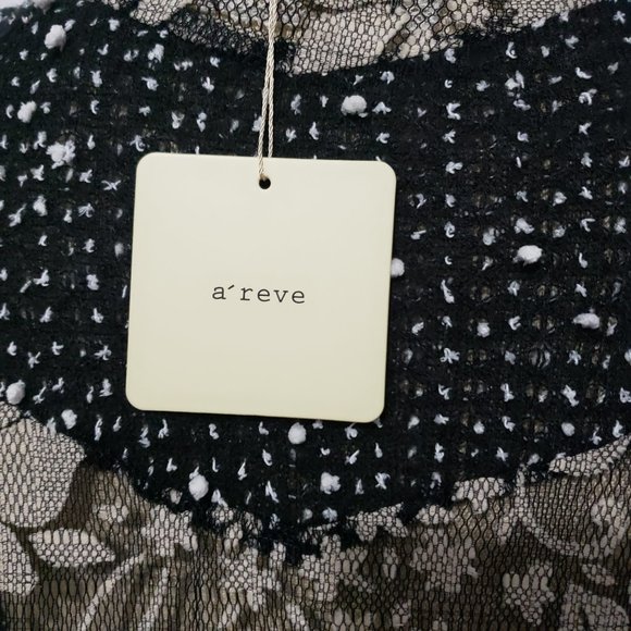 New A'reve Black Lace Cardigan  w/ Fringe Open Cardigan L - Picture 10 of 12